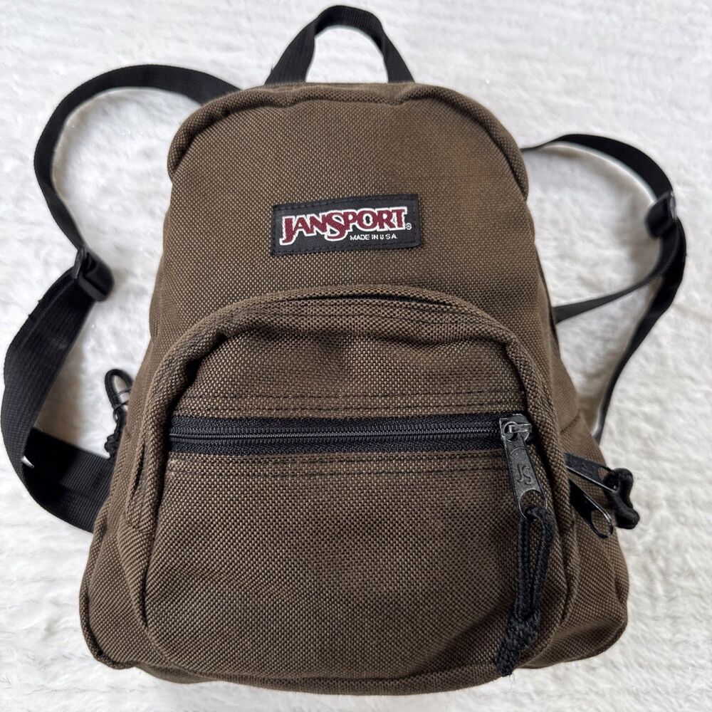 Vintage JanSport Half Pint Mini Backpack Brown 03/99 Made in USA Deadstock Cond